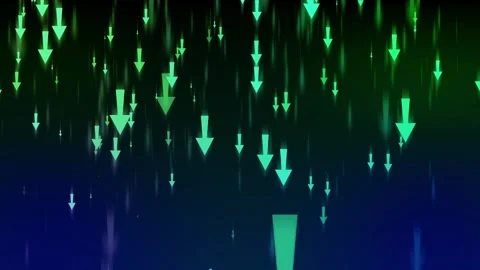 Abstract Downward Arrows Animation on Dark Background, Creating a sense of .. Stock Footage 308754477