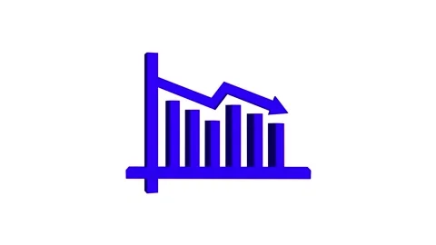 Abstract Downward Line Business Graph Stock Footage 331756289