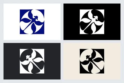 Abstract Dragonfly Icon Logo Design Set Stock Illustration