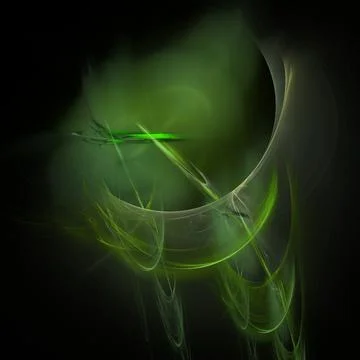 Abstract drawing on a black background, dew drops, balls, fractal graphics Stock Illustration