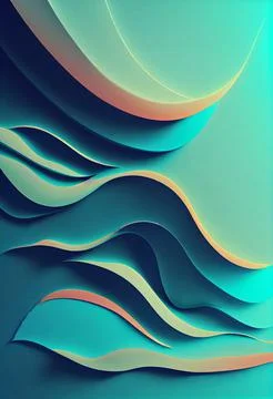 Abstract drawing blue waves pattern Stock Illustration