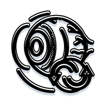 Abstract drawing circular design eye movement concept Illustrazione stock