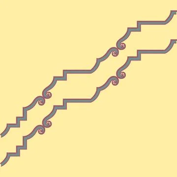 A abstract drawing with a continuous line flowing in curves Stock Illustration