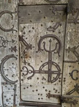 Abstract drawing on the door Stock Photos