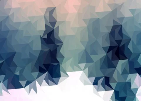 Abstract drawing evening winter forest Illustrazione stock