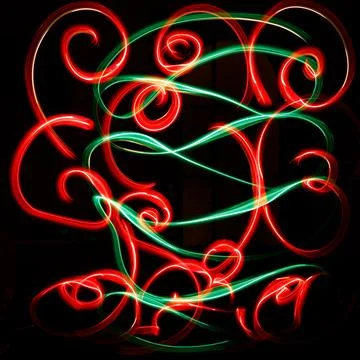 Abstract drawing with a flashlight in a dark room. Freezelight Stock Illustration
