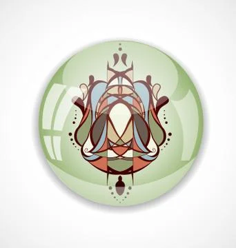 Abstract drawing in glass. Stock Illustration