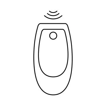 Abstract drawing of handheld electronic device with sound waves Stock Illustration