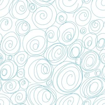 Abstract drawing with hands, curls, circles. Seamless pattern Stock Illustration