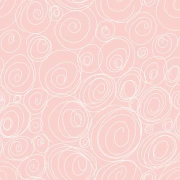 Abstract drawing with hands, curls, circles. Seamless pattern Stock Illustration