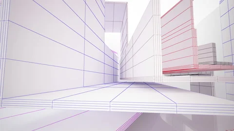 Abstract  drawing interior .  Stock Footage 96576769