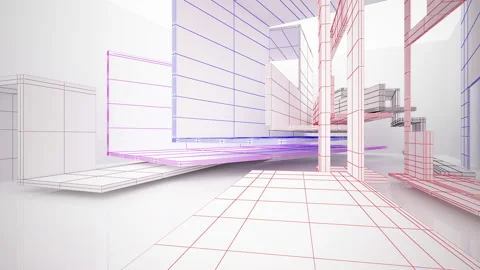 Abstract  drawing interior .  Stock Footage 96579083