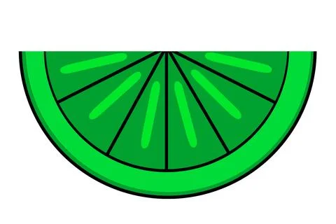 Abstract drawing of lemon, orange, grapefruit slices. green isolatedabstract  Stock Illustration