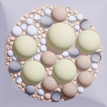 Abstract drawing with many different sizes l round objects.3d. イラスト素材