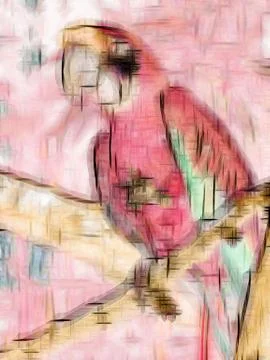 Abstract drawing parrot 스톡 일러스트