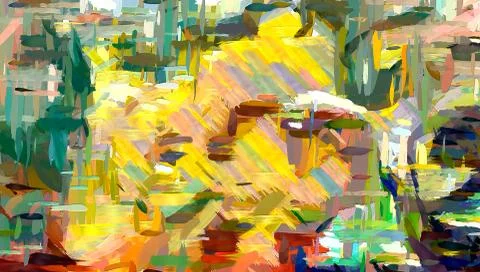 Abstract drawing texture with chaotic real paint brush strokes. Wall fine art Stock Illustration