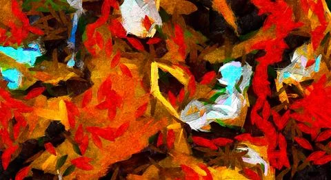 Abstract drawing texture with chaotic real paint brush strokes. Wall fine art Stock Illustration