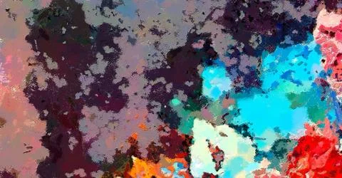 Abstract drawing texture with chaotic real paint brush strokes. Wall fine art Illustrazione stock