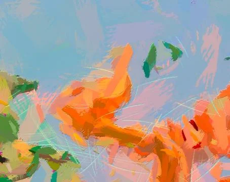 Abstract drawing texture with chaotic real paint brush strokes. Wall fine art Stock Illustration