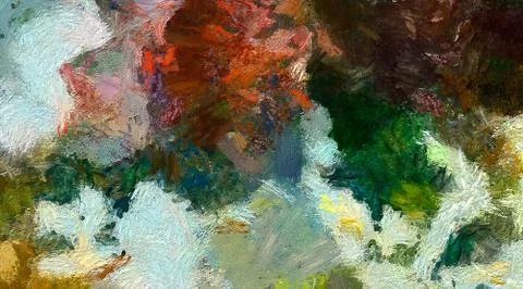 Abstract drawing texture with chaotic real paint brush strokes. Wall fine art Stock Illustration