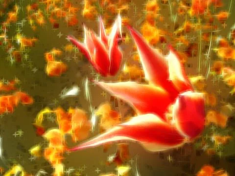 Abstract drawing of tulips Stock Illustration