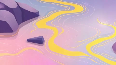 Abstract Dreamscape: Floating Geometric Shapes in a Pastel Sky with Glimmering Stock Footage 306505048