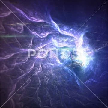 Abstract Dreamy Inner Space with Nebula Patterns Converging to a Star Stock Photos
