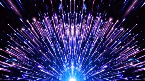 Abstract dreamy particle light ray fluid dynamic background material Stock Footage 334035036