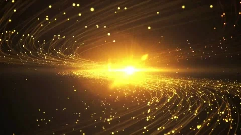 Abstract dreamy particle light ray fluid dynamic background material Video stock 334035061
