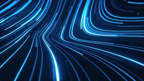 Abstract dreamy particle light ray fluid dynamic background material Stock Footage 334035102
