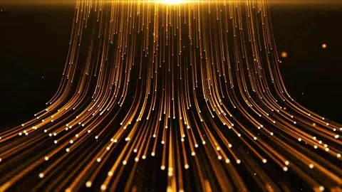 Abstract dreamy particle light ray fluid dynamic background material Stock Footage 334035106