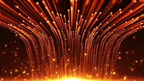 Abstract dreamy particle light ray fluid dynamic background material Stock Footage 334035129