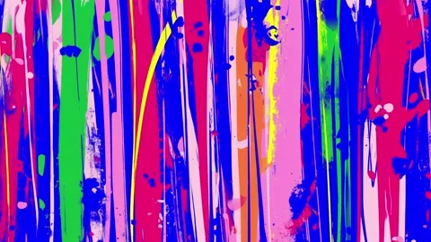 Abstract Drip Paint Background With Vertical Neon Color Streaks Stock Footage 315539017