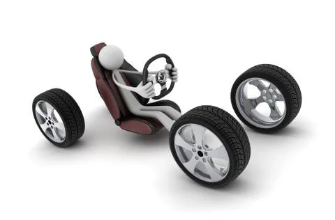 Abstract driver (done in 3d, white background) 스톡 일러스트