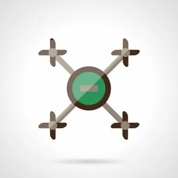Abstract drone flat color design vector icon Stock Illustration