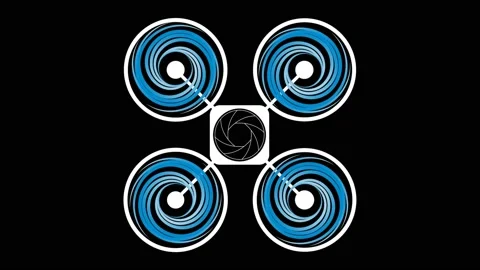 Abstract drone in flight, animated illustration Stock Footage 152013687