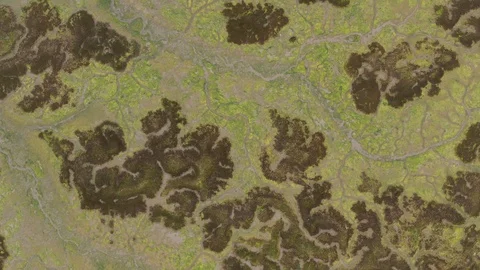 Abstract drone view of a low tide rivermouth in Spain (4) Stock Footage 112244691