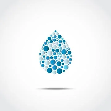 Abstract drop of dots of different sizes. Stock Illustration