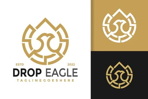 Abstract Drop Eagle Logo Design, brand identity logos vector, modern logo, Lo Stock Illustration