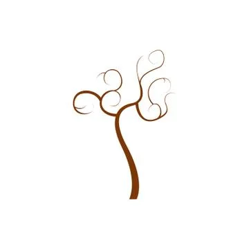 Abstract Dry Autumn Tree Vector Art Illustration Design Illustration