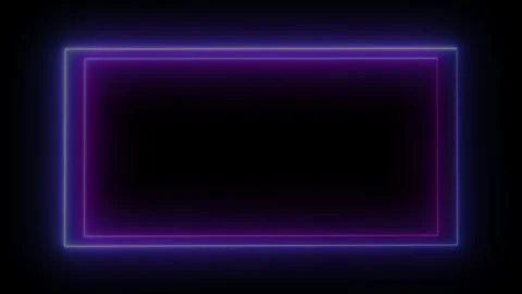 Abstract Dual Glowing Neon Rectangular Frame Loop for Video Background Stockbeeldmateriaal 333647815