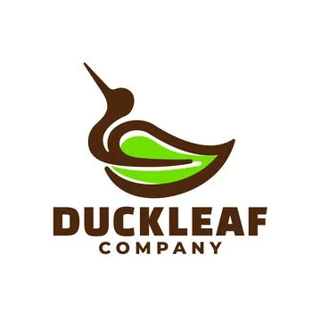 Abstract duck and leaf logo Stock Illustration