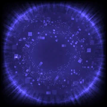 Abstract dust of cosmic background. Virtual reality pixels technology. Futuri イラスト素材