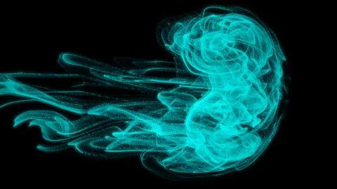 Abstract Dust Particle Explosion Isolated on Black Background Stock Illustration