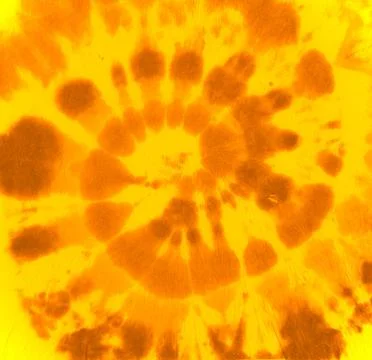 Abstract Dye. Hippie Circle Texture. Yellow Stock Illustration