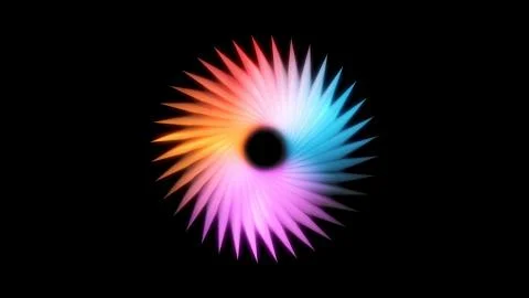 Abstract dynamic 3D pattern of circles with nice multicolored shape, 3d rende Illustrazione stock