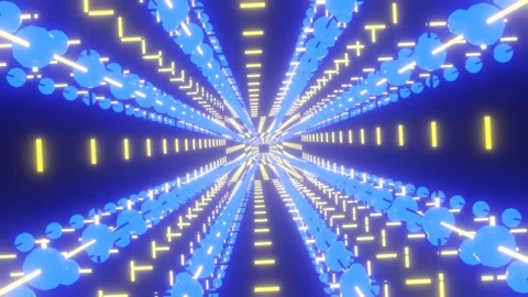 Abstract dynamic animation of a neon cyber grid Stock Footage 277424212