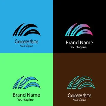 Abstract Dynamic Arcs logo Stock Illustration