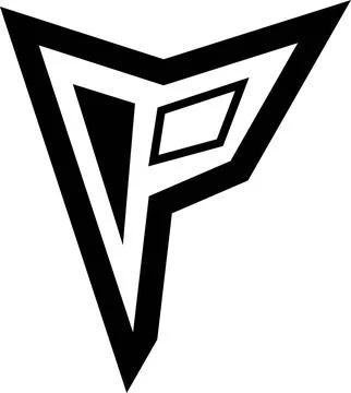 Abstract Dynamic Arrowhead Letter P Tech Icon 스톡 일러스트