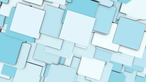 Abstract dynamic background of blue and white squares that move in random order Stock Footage 252874533